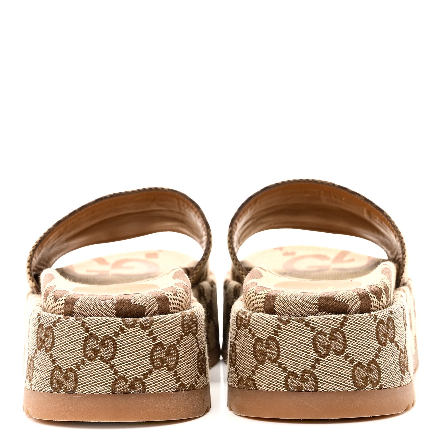 Gucci Monogram Maxi GG Angelina Platform 55mm Slide Sandals 37