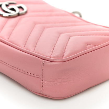 Gucci Calfskin Matelasse Mini GG Marmont Crossbody Bag Wild Rose 7 of 8