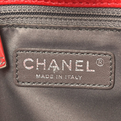 Chanel Caviar Quilted Petit Shopping Tote PST Red 6 of 9