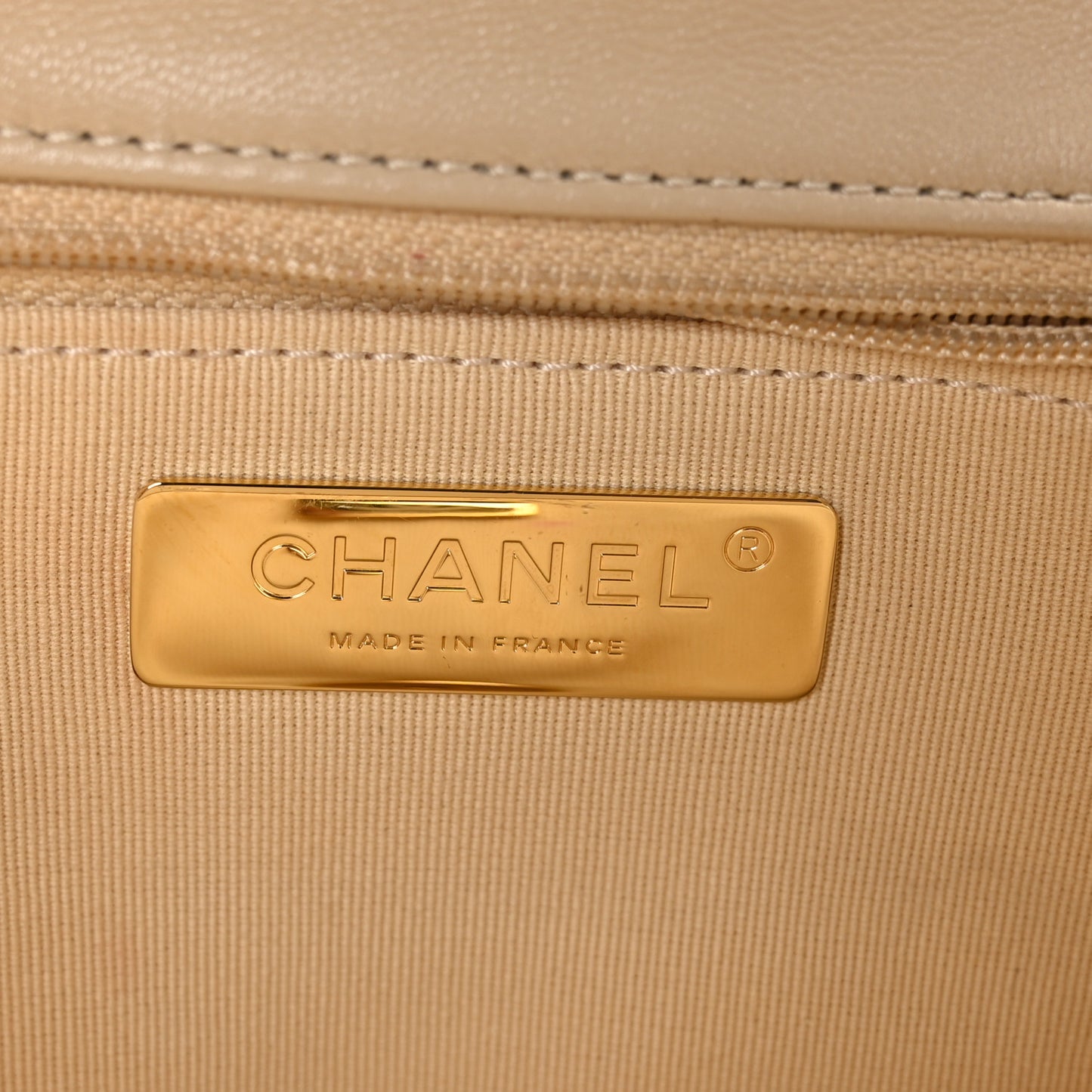 Lambskin Quilted Medium Chanel 19 Flap Beige