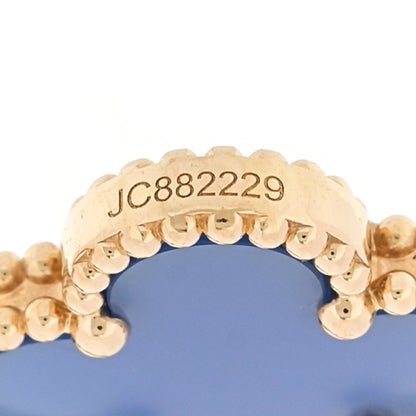 Van Cleef & Arpels 18K Yellow Gold Blue Agate 5 Motifs Vintage Alhambra Bracelet 5 of 6