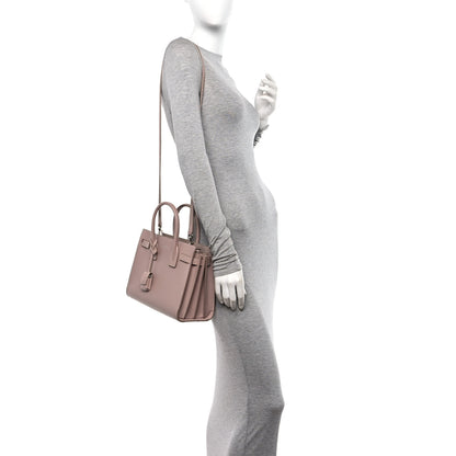 Saint Laurent Grained Calfskin Baby Sac De Jour Souple Rose 2 of 18