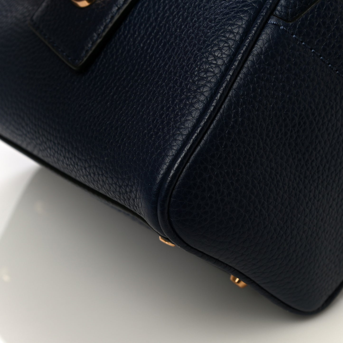 Pebbled Calfskin Gotham Bauletto Satchel Blue