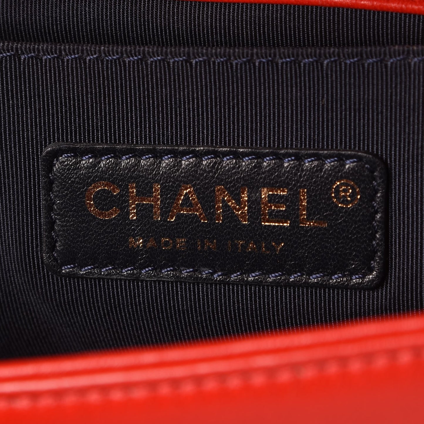 Lambskin Embossed Medium Boy Cube Flap Red