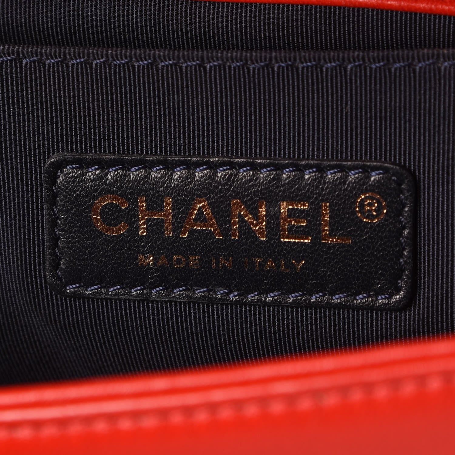 Chanel Lambskin Embossed Medium Boy Cube Flap Red 5 of 7