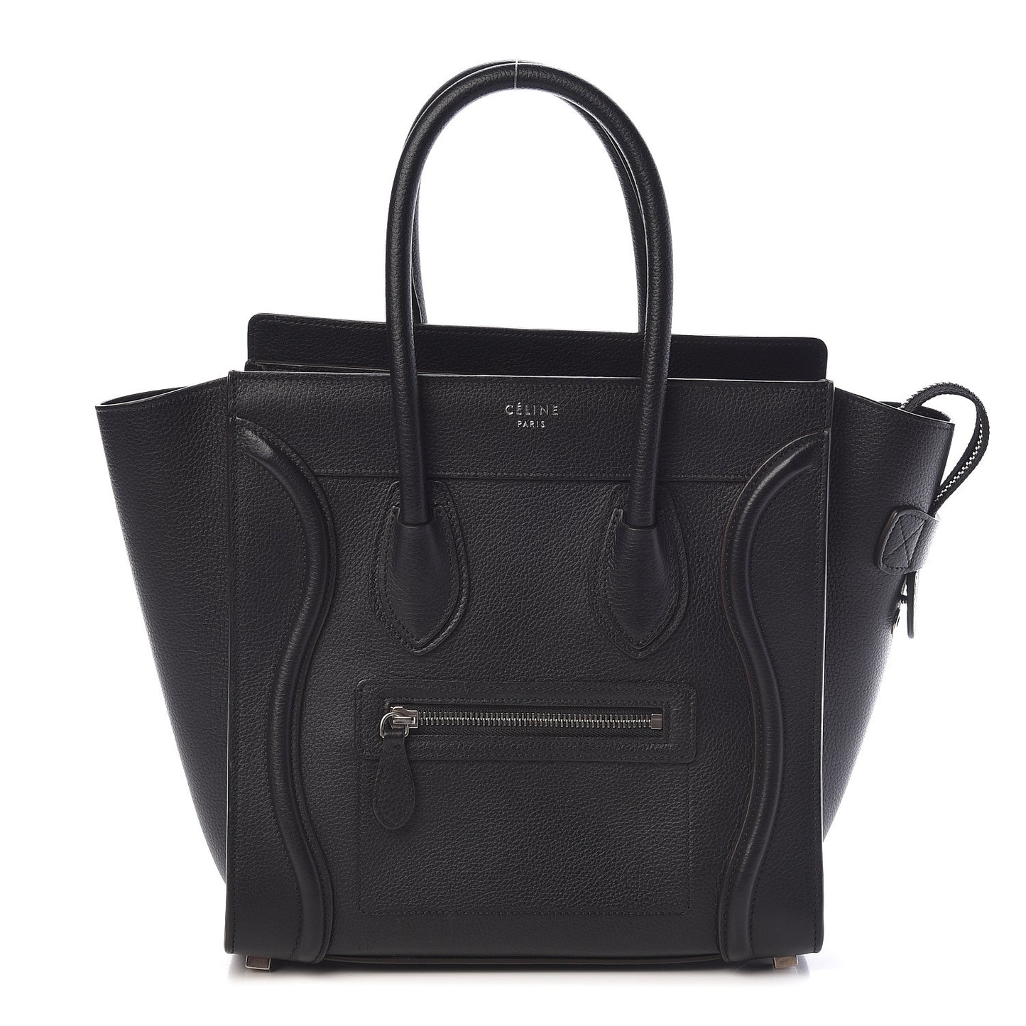 Drummed Calfskin Micro Luggage Black