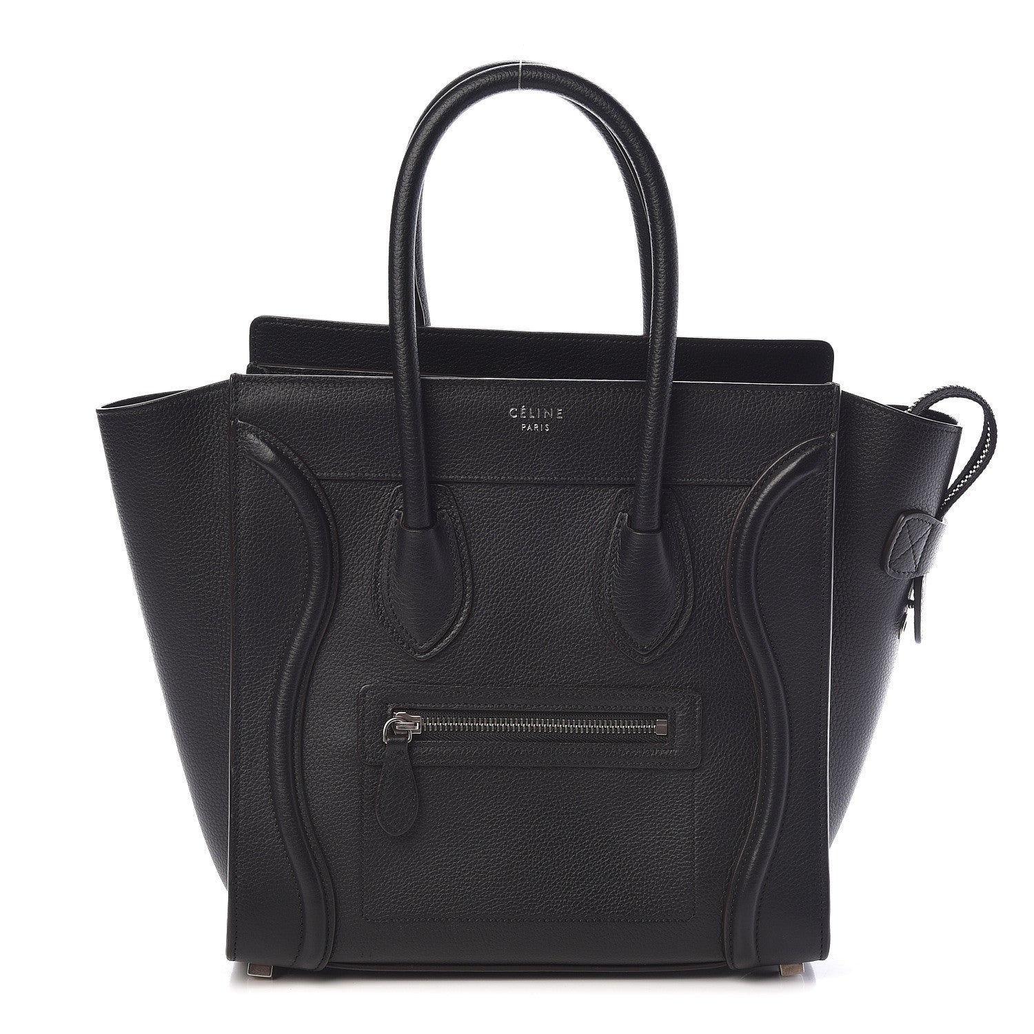 Celine Drummed Calfskin Micro Luggage Black 1 of 9