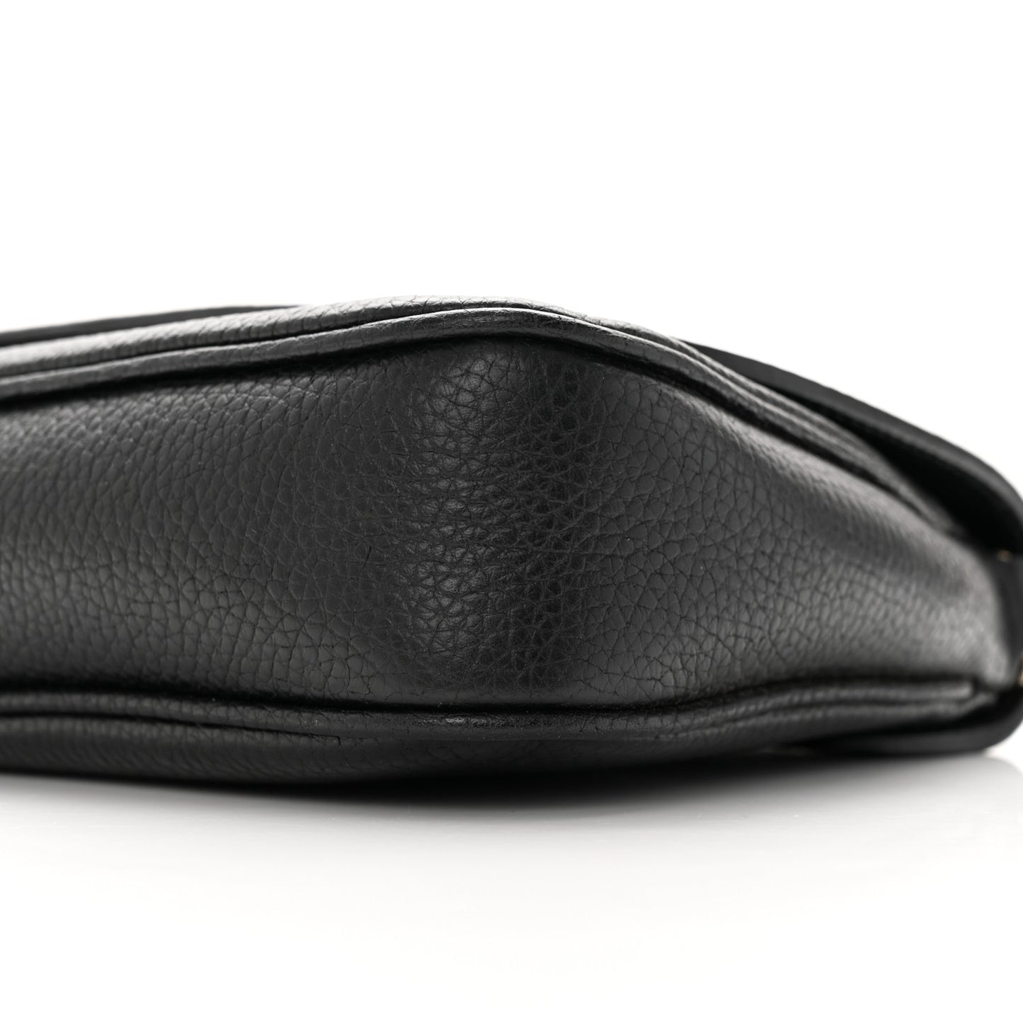 Pebbled Calfskin Medium Soho Flap Crossbody Black