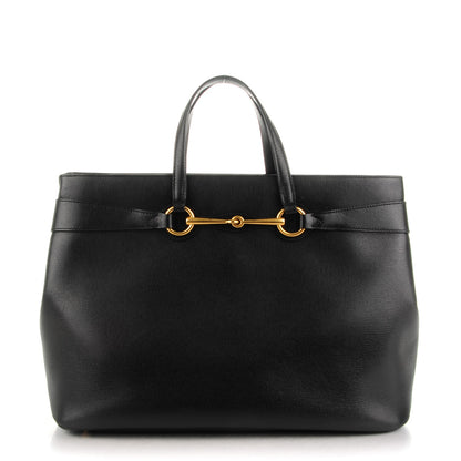 Gucci Textured Calfskin Large Bright Bit Tote Black 1 of 9
