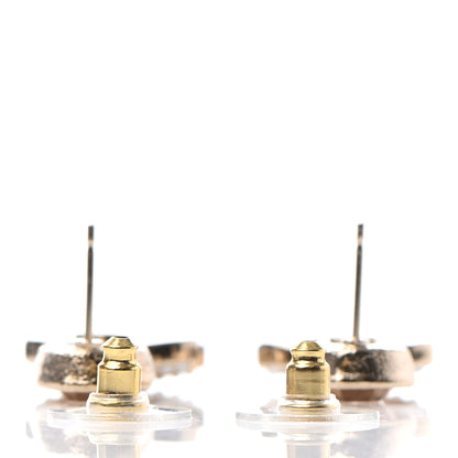 Chanel Crystal Pearl CC Drop Earrings Gold 3 of 4