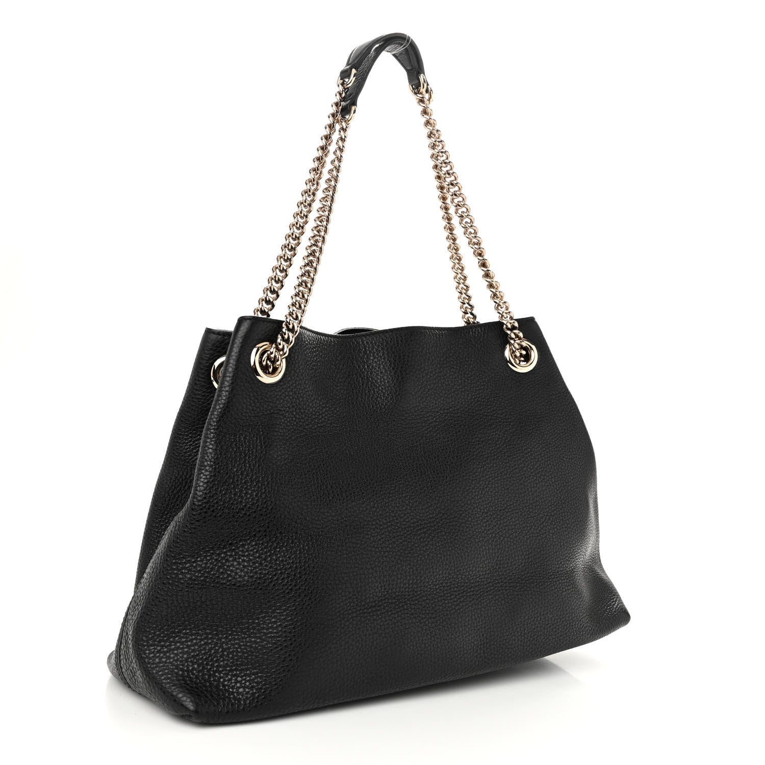 Gucci Pebbled Calfskin Medium Soho Chain Shoulder Bag Black 3 of 9