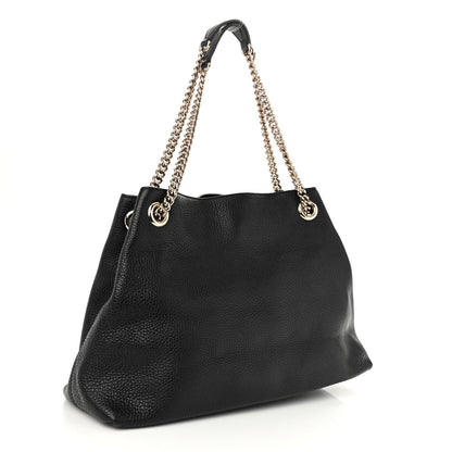 Gucci Pebbled Calfskin Medium Soho Chain Shoulder Bag Black 3 of 9