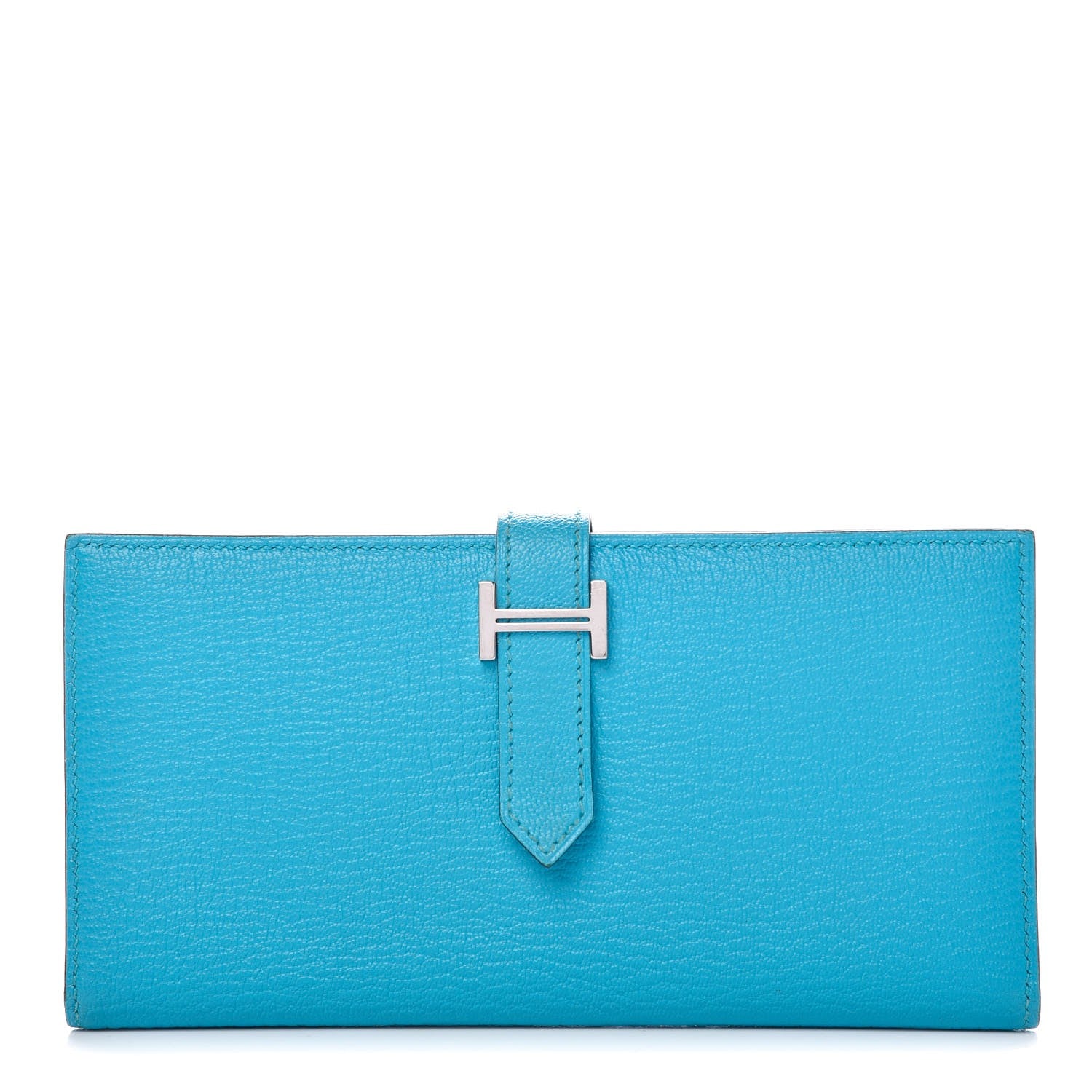 Hermes Chevre Mysore Bearn Gusset Wallet Bleu Azteque 1 of 8