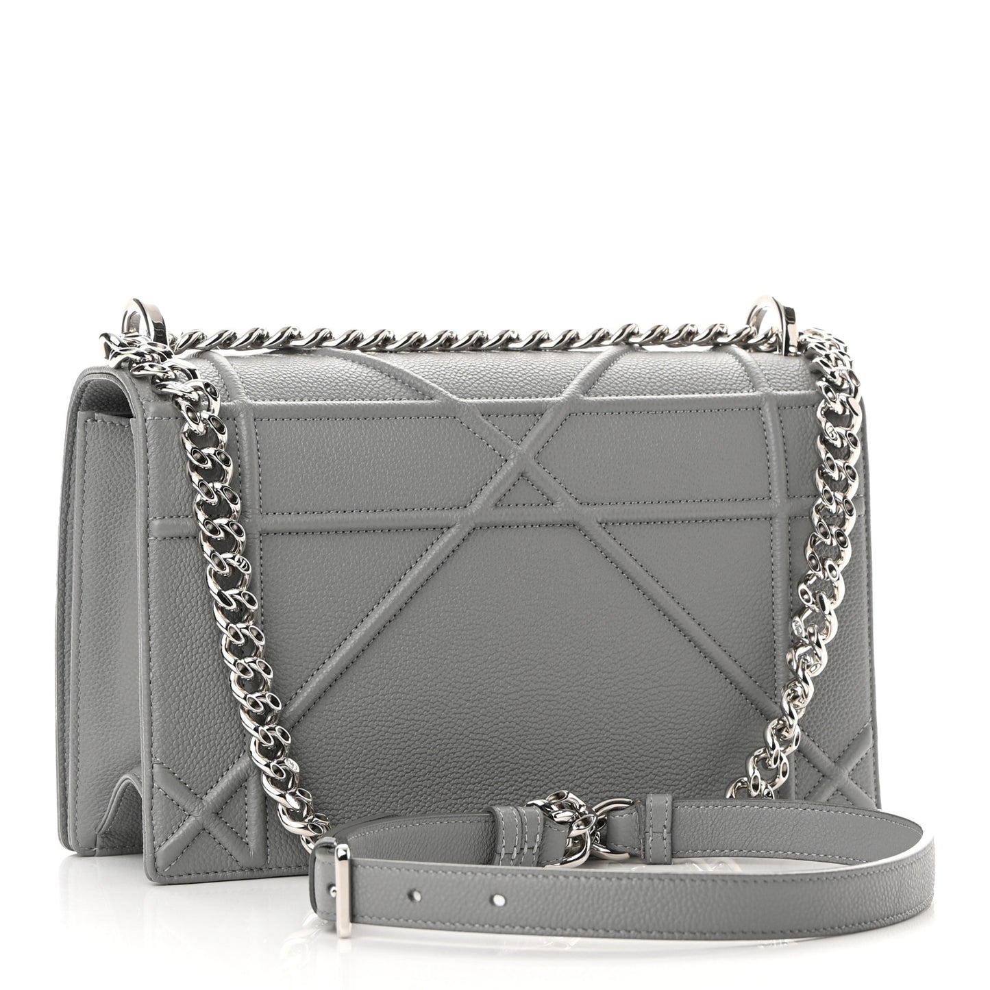 Grained Calfskin Medium Diorama Flap Bag Gris