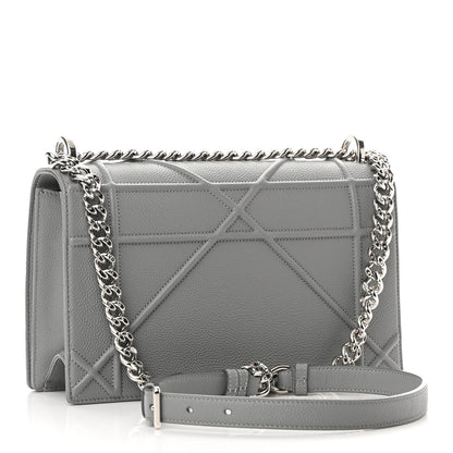 Christian Dior Grained Calfskin Medium Diorama Flap Bag Gris 3 of 11