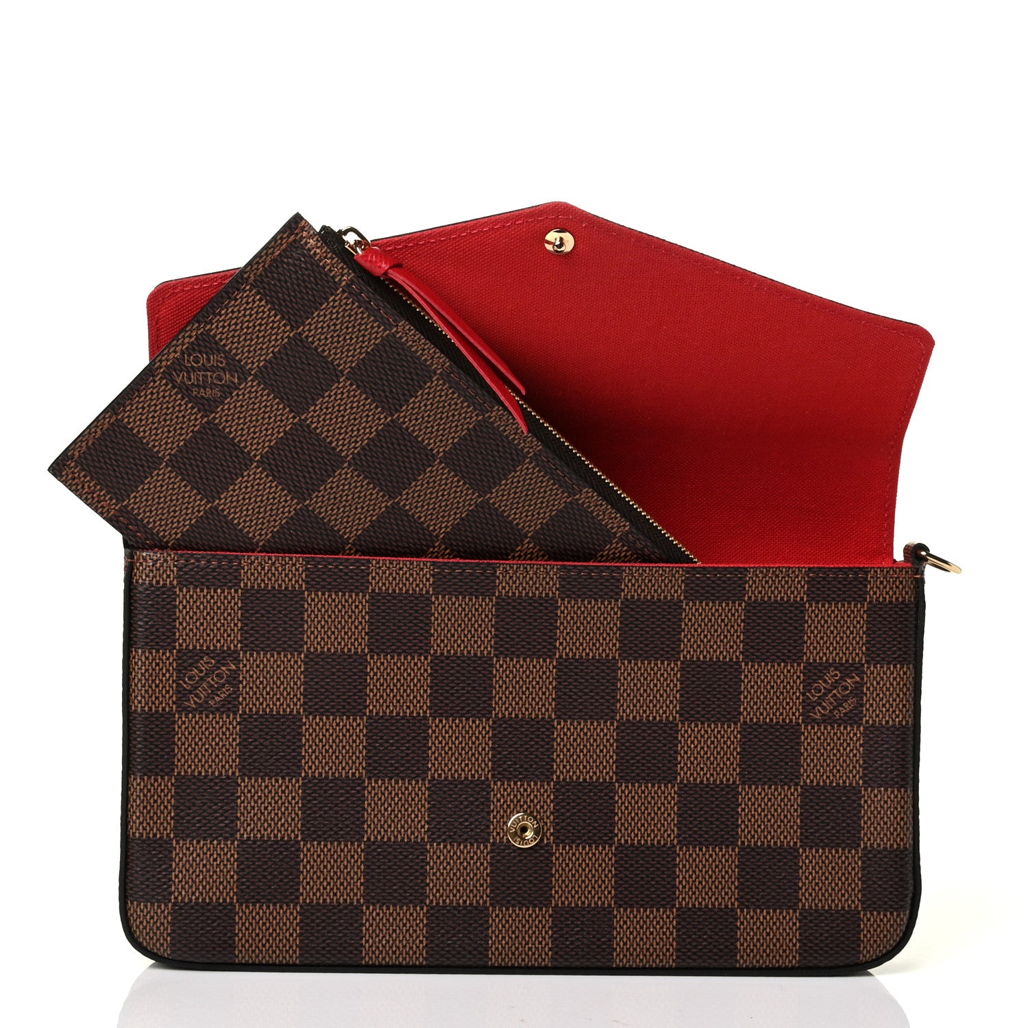 Louis Vuitton Damier Ebene Pochette Felicie Chain Wallet 5 of 7