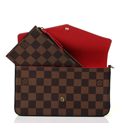 Louis Vuitton Damier Ebene Pochette Felicie Chain Wallet 5 of 7