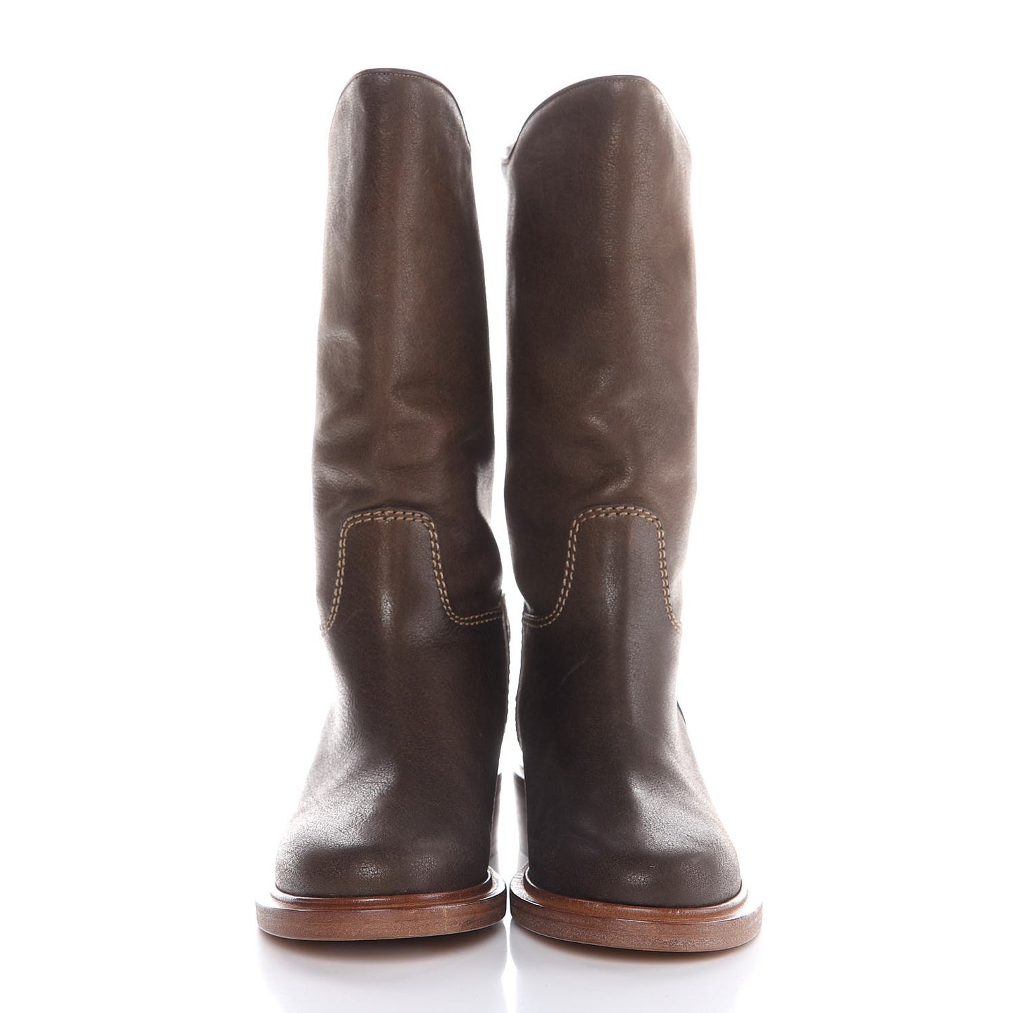 Calfskin Paris Dallas Boots 36.5 Dark Gold
