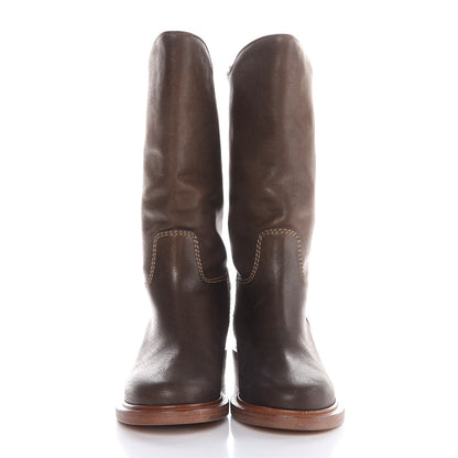 Chanel Calfskin Paris Dallas Boots 36.5 Dark Gold 2 of 11