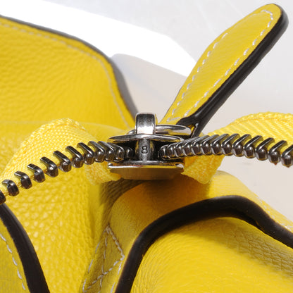 Celine Drummed Calfskin Mini Luggage Citron 8 of 10