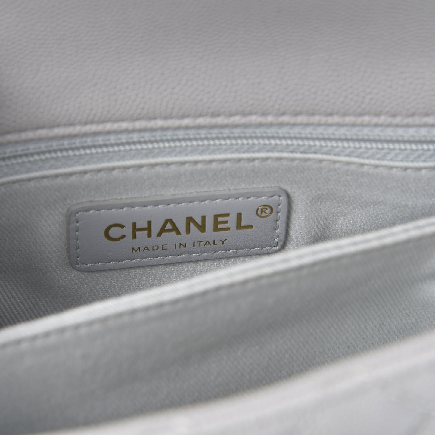 Caviar Quilted Mini Coco Handle Flap Light Grey