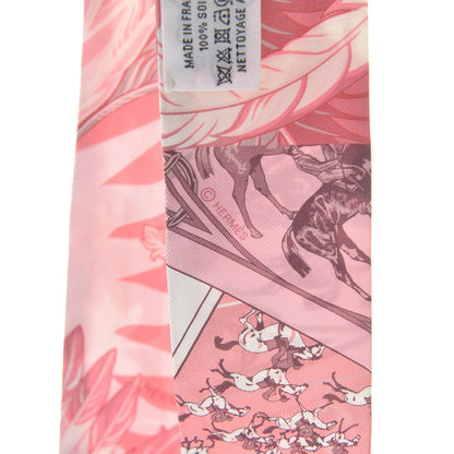 Hermes Silk Cheval Phoenix Twilly Grenadine Rose Gris 5 of 7