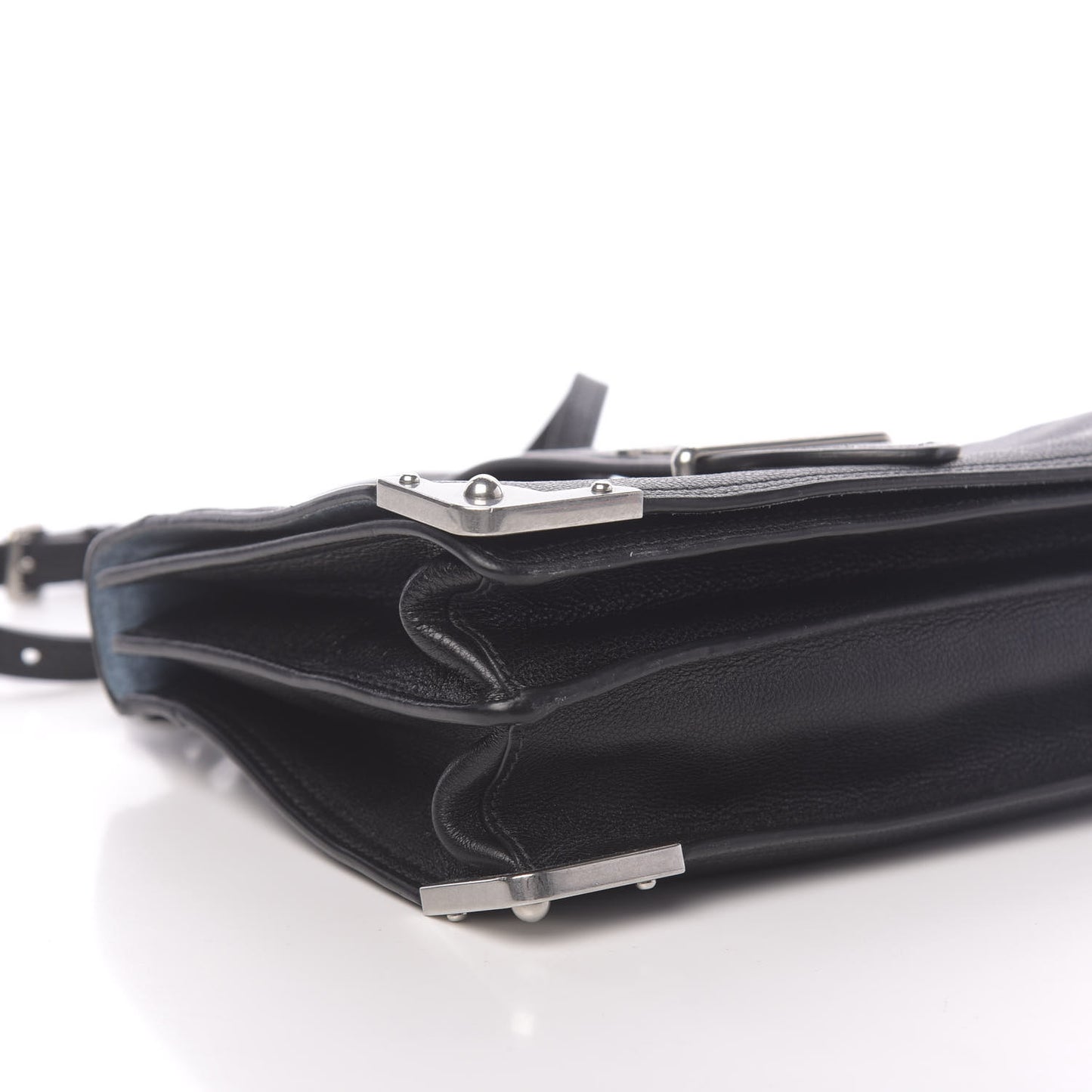 Glace Calf Large Soft Cahier Bag Black Astrale
