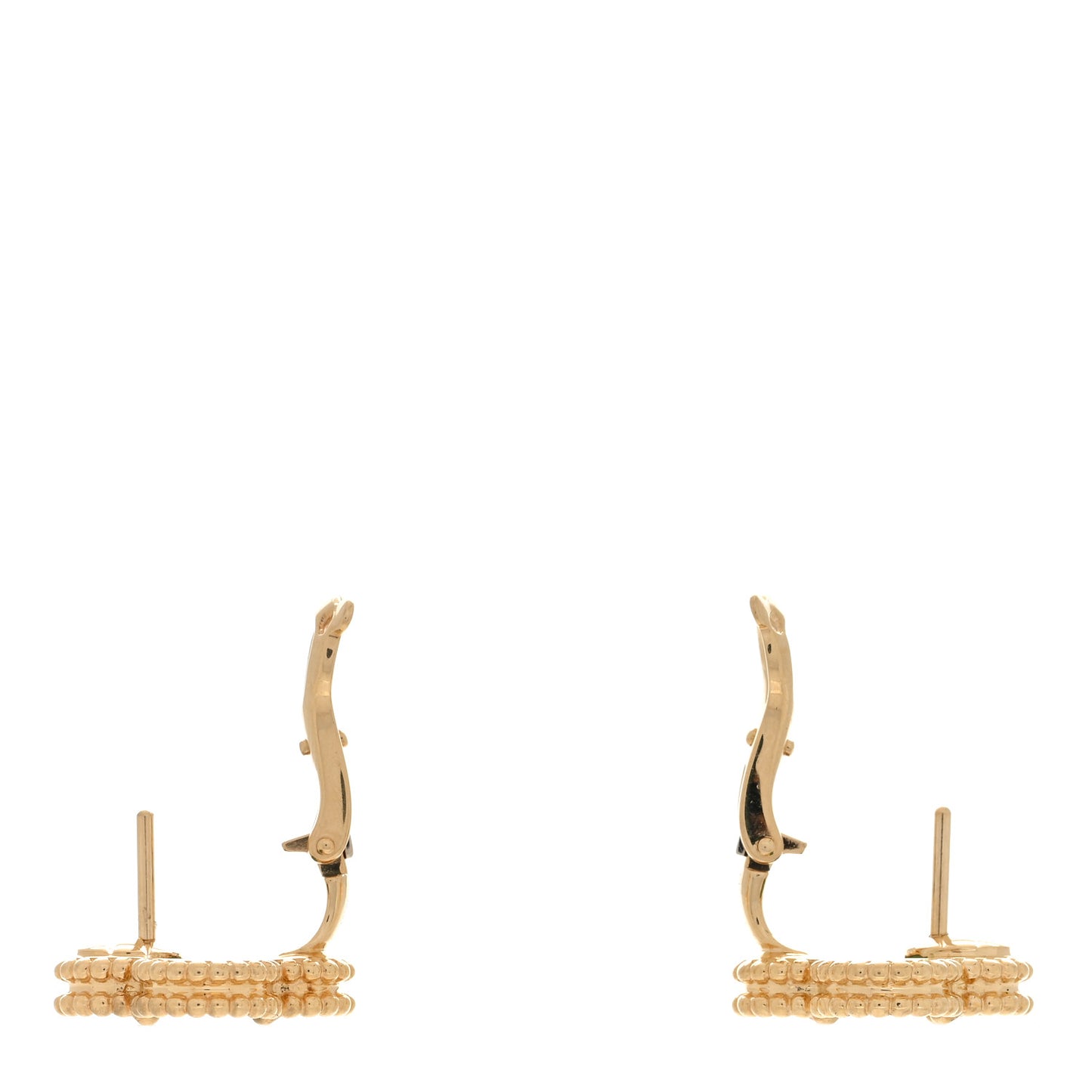 18K Yellow Gold Malachite Vintage Alhambra Earrings