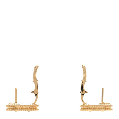 Van Cleef & Arpels 18K Yellow Gold Malachite Vintage Alhambra Earrings 3 of 4