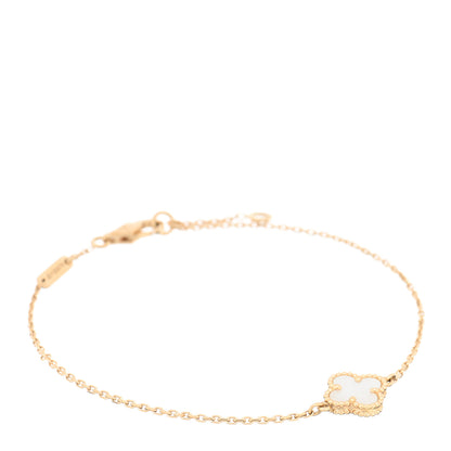 Van Cleef & Arpels 18K Yellow Gold Mother of Pearl Sweet Alhambra Bracelet 1 of 4
