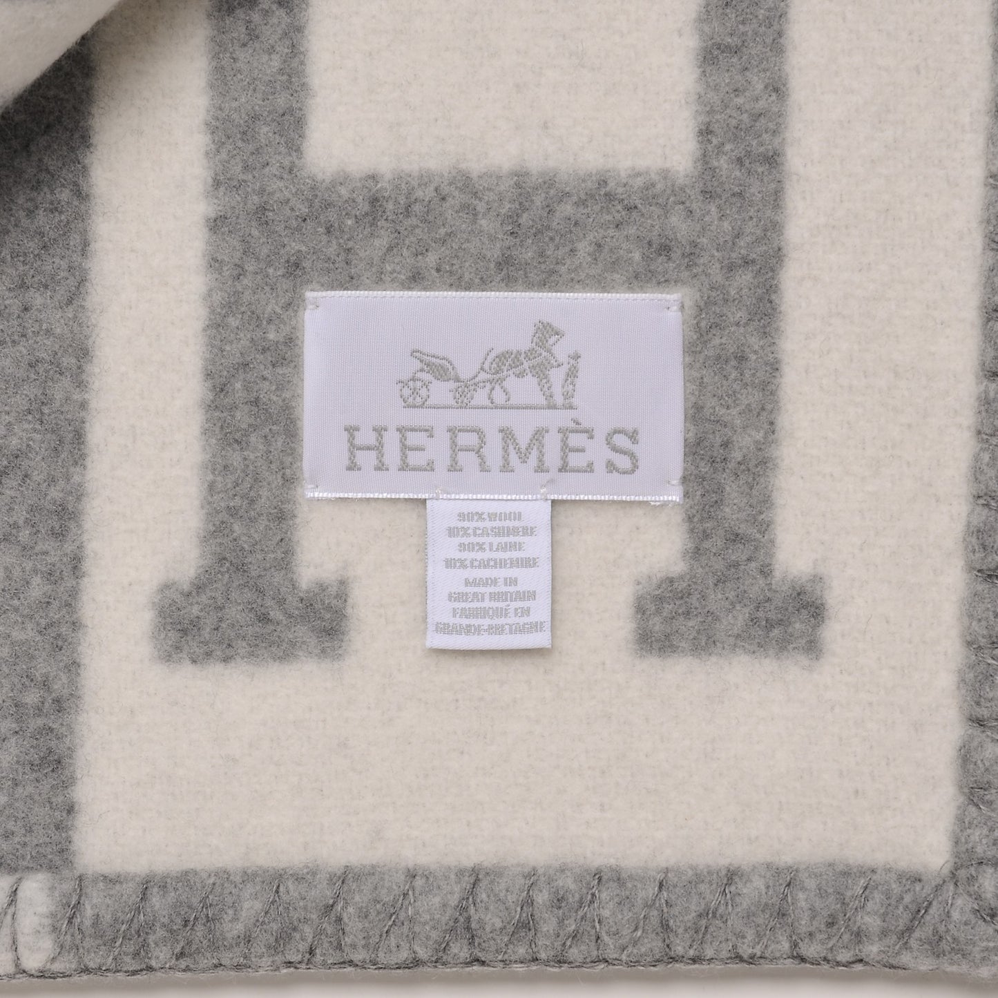 Wool Cashmere Avalon III Blanket Ecru Gris Clair