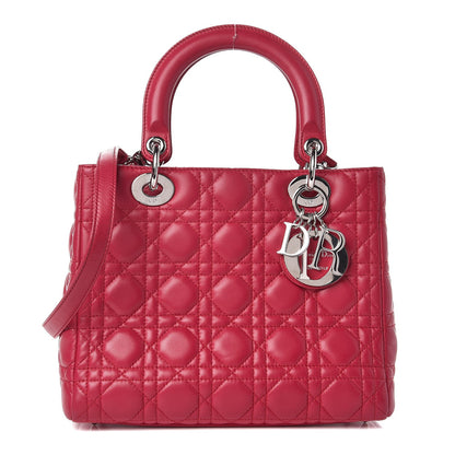Christian Dior Lambskin Cannage Medium Lady Dior Fuchsia 1 of 8