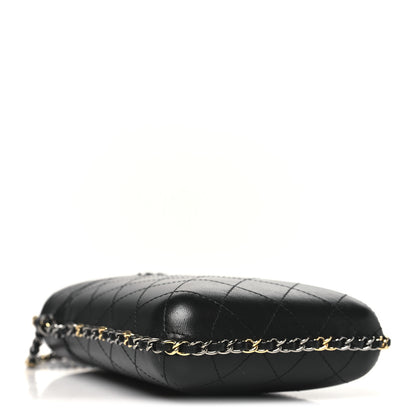 Chanel Lambskin Quilted Chain Around Phone Holder Black 4 of 10