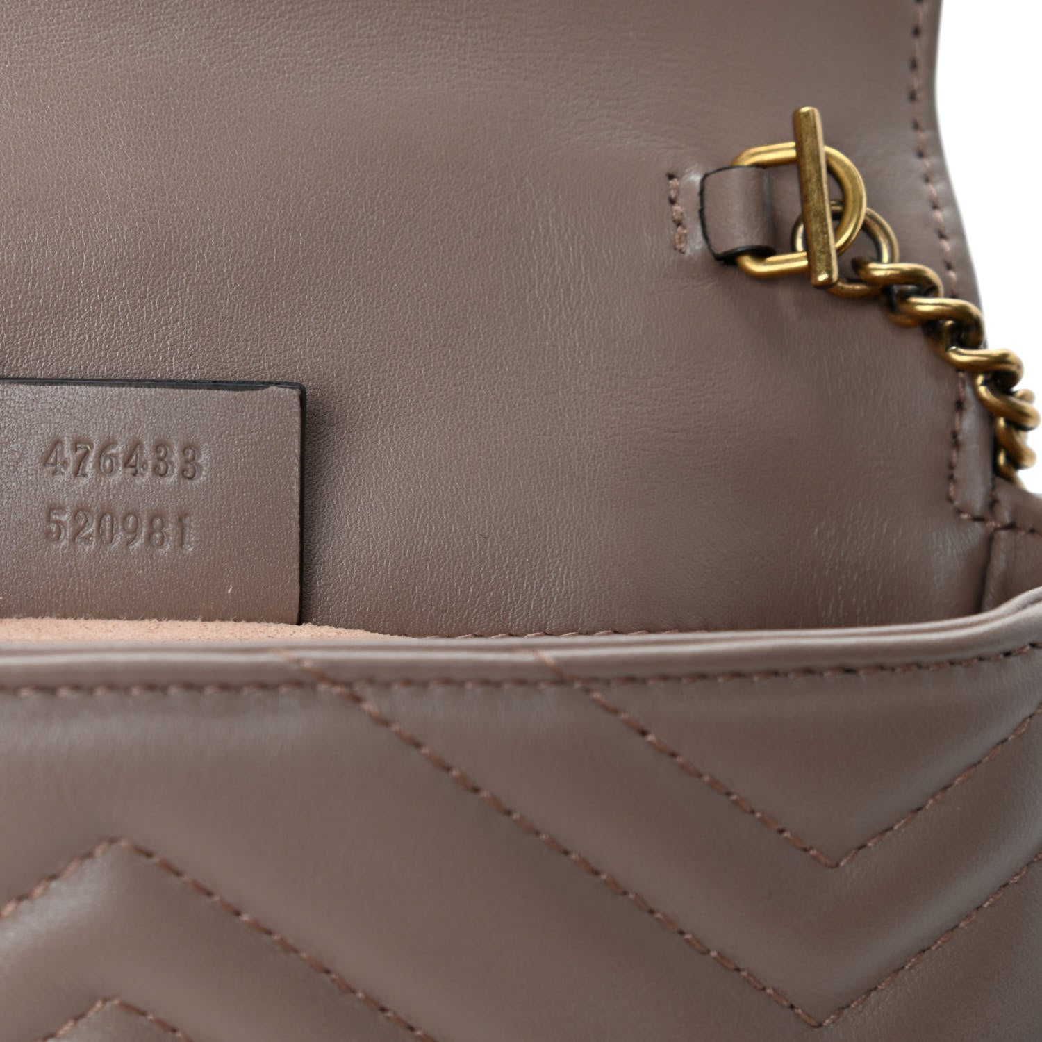 Gucci Calfskin Matelasse Super Mini GG Marmont Shoulder Bag Porcelain Rose 10 of 22
