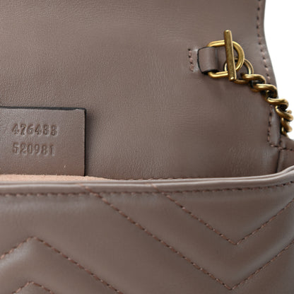 Gucci Calfskin Matelasse Super Mini GG Marmont Shoulder Bag Porcelain Rose 10 of 22