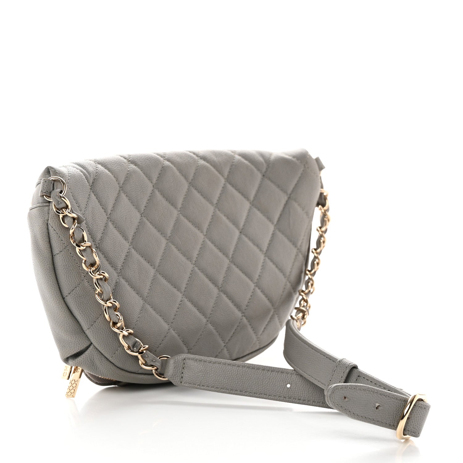 Chanel Caviar Quilted Business Affinity Waist Bag Grey 3 of 10