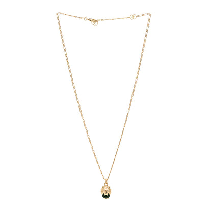 Gucci 18K Yellow Gold Diamond Chrome Diopside Lion Head Necklace 3 of 5