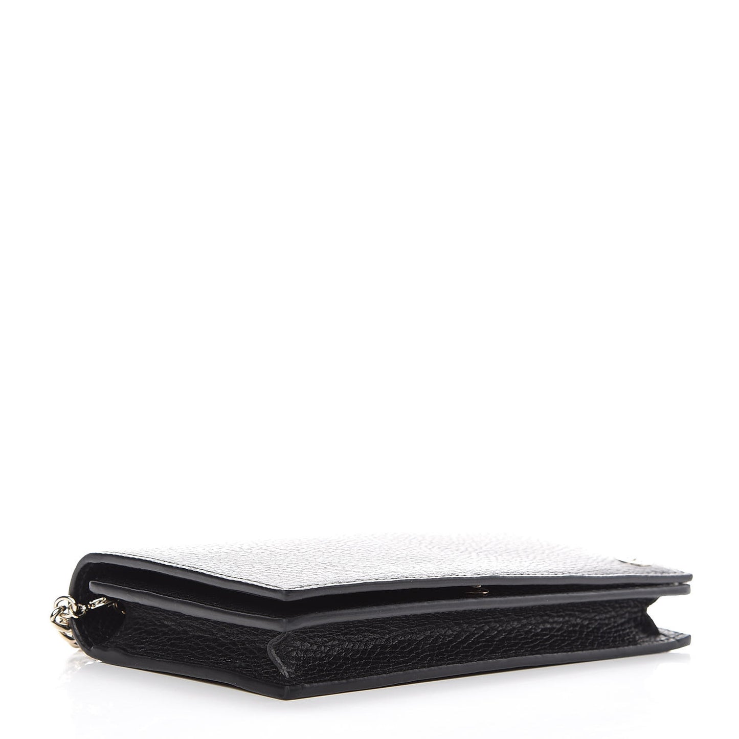 Dollar Calfskin Medium Betty Chain Wallet Black
