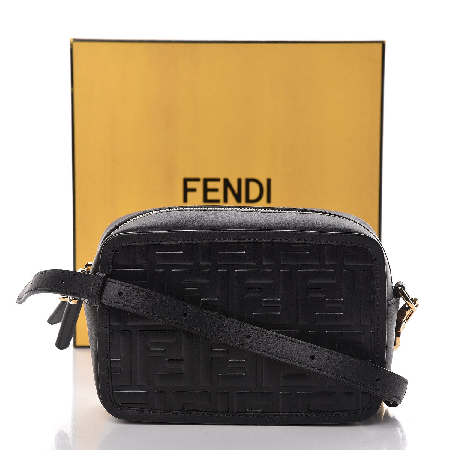 Fendi Vitello Century FF 1974 Embossed Mini Camera Case Black 13 of 13