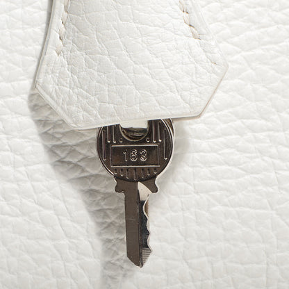 Hermes Taurillon Clemence Birkin 35 White 7 of 28