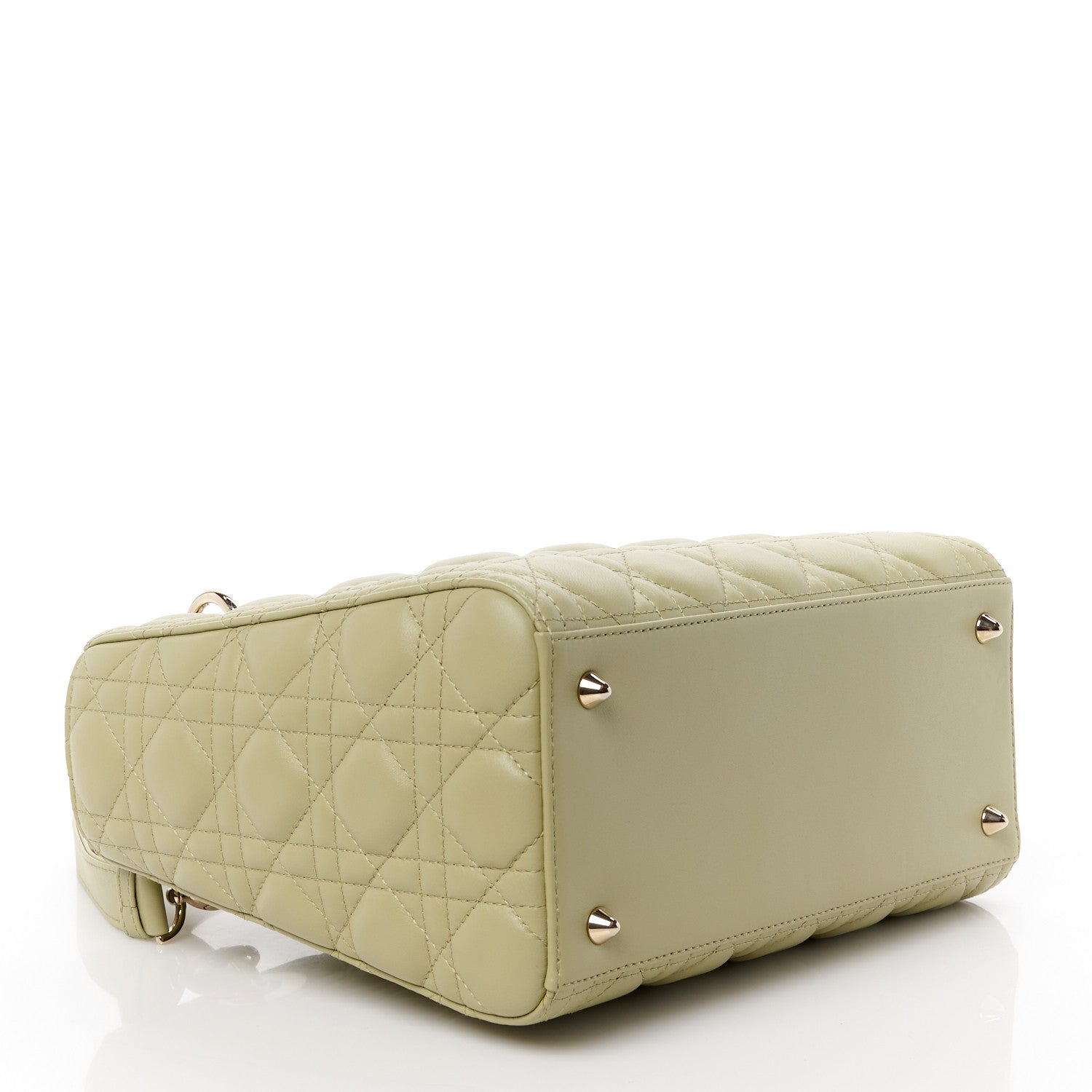 Christian Dior Lambskin Cannage Medium Lady Dior Peyote Green 4 of 10