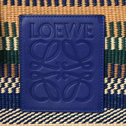 Loewe Raffia Small Square Basket Tote Bag Blue Multicolor 6 of 10