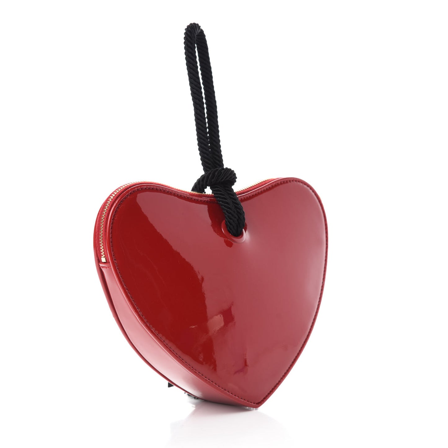 Patent Sac Coeur Heart Shaped Clutch Red