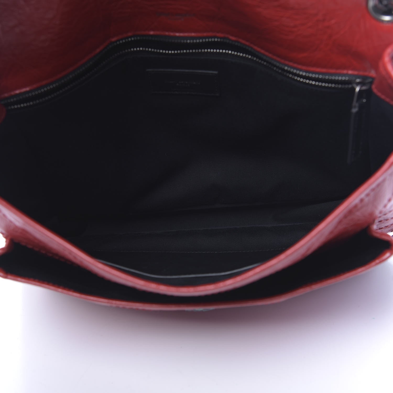 Saint Laurent Crinkled Calfskin Matelasse Monogram Large Niki Chain Satchel Rouge Eros 5 of 9