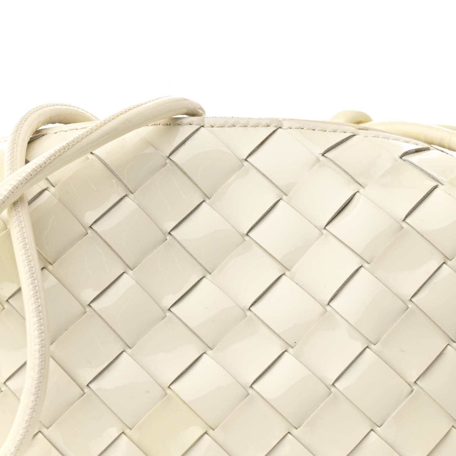Bottega Veneta Patent Nappa Intrecciato Mini Loop Camera Bag White 7 of 10