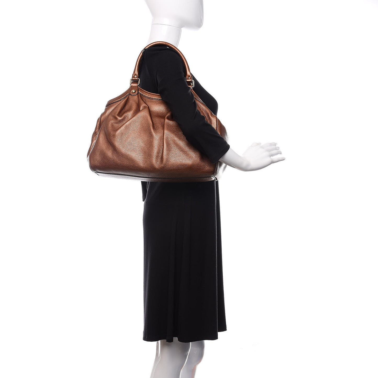 Metallic Calfskin Medium Sukey Tote Brown