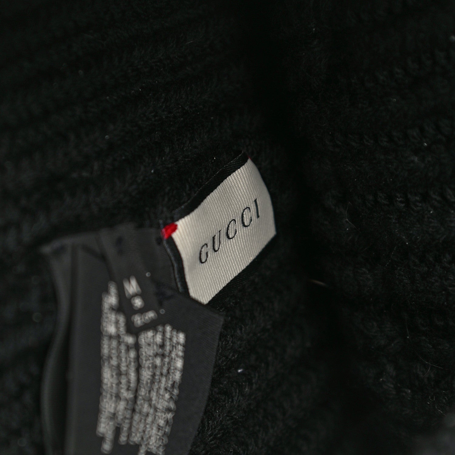 Gucci Wool Wolf Embroidered Knit Beanie Hat M Black 5 of 6