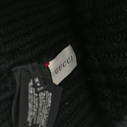 Gucci Wool Wolf Embroidered Knit Beanie Hat M Black 5 of 6