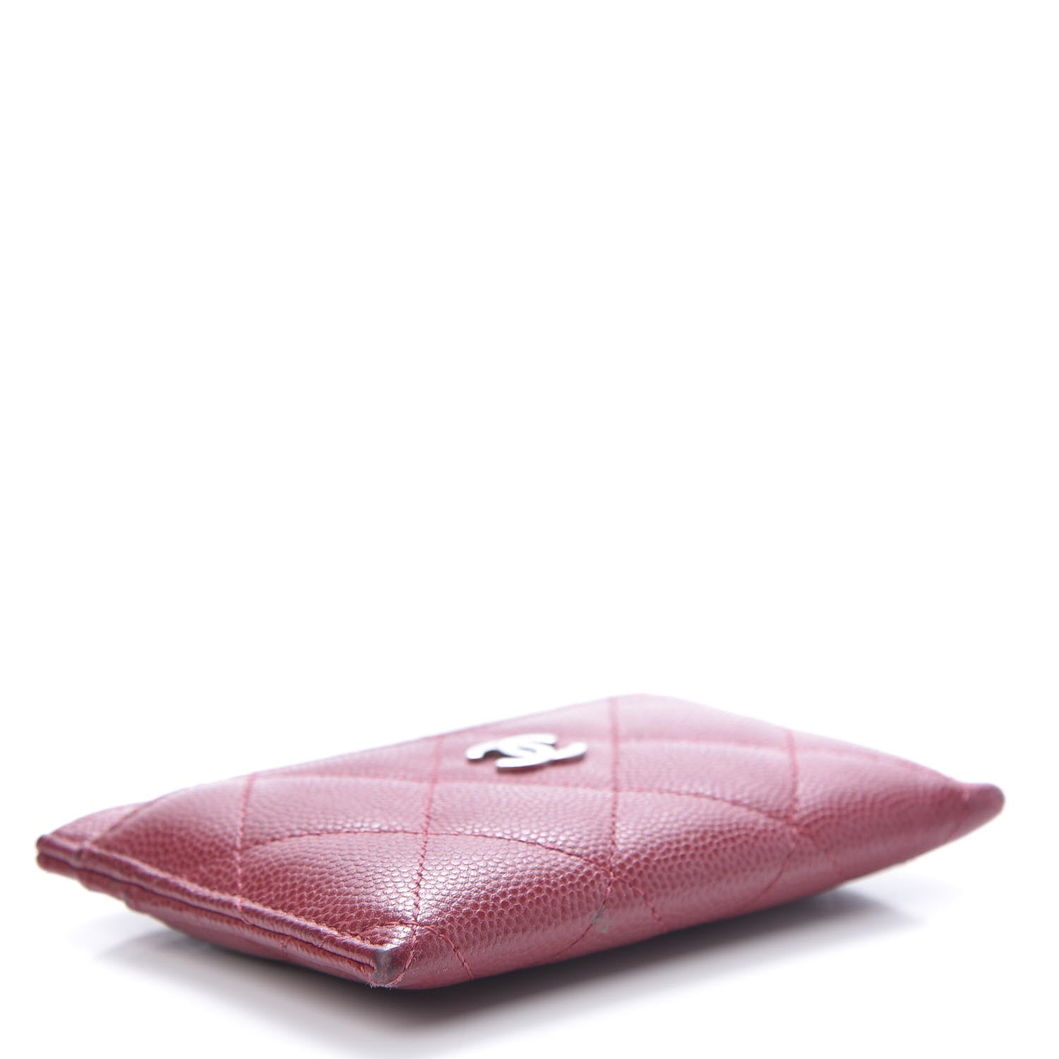 Chanel Caviar Quilted Card Holder Dark Pink 4 of 15