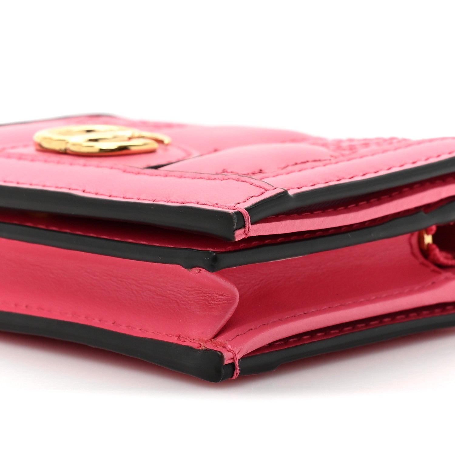 Gucci Calfskin GG Matelasse Card Case Wallet Rhodamine Pink 10 of 11